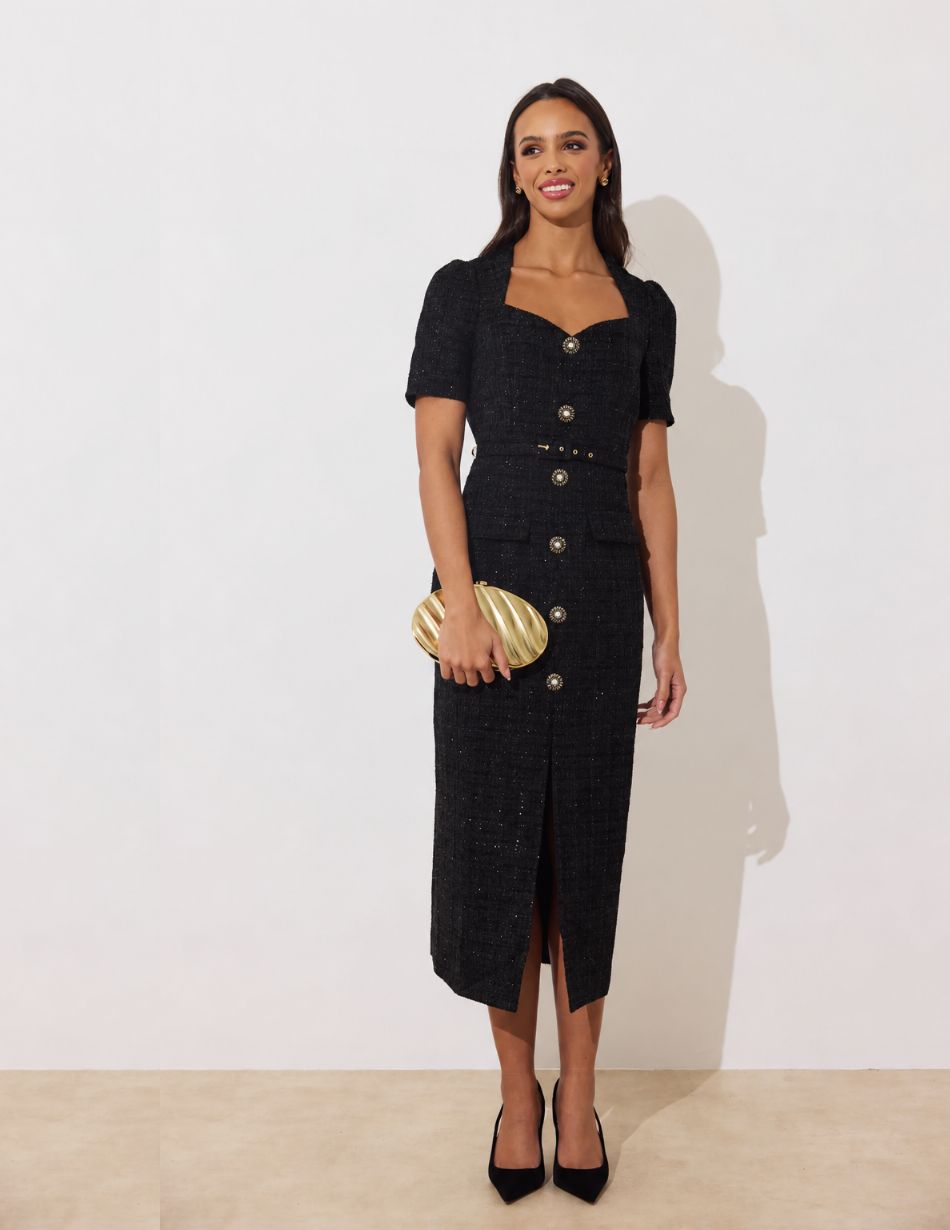 8th Sign Harriet Black Tweed Dress 8th Sign Harriet Black Tweed Dress