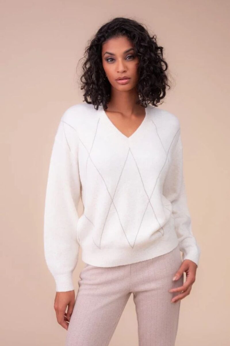 Alison Sheri Argyle Cream Jumper A48001