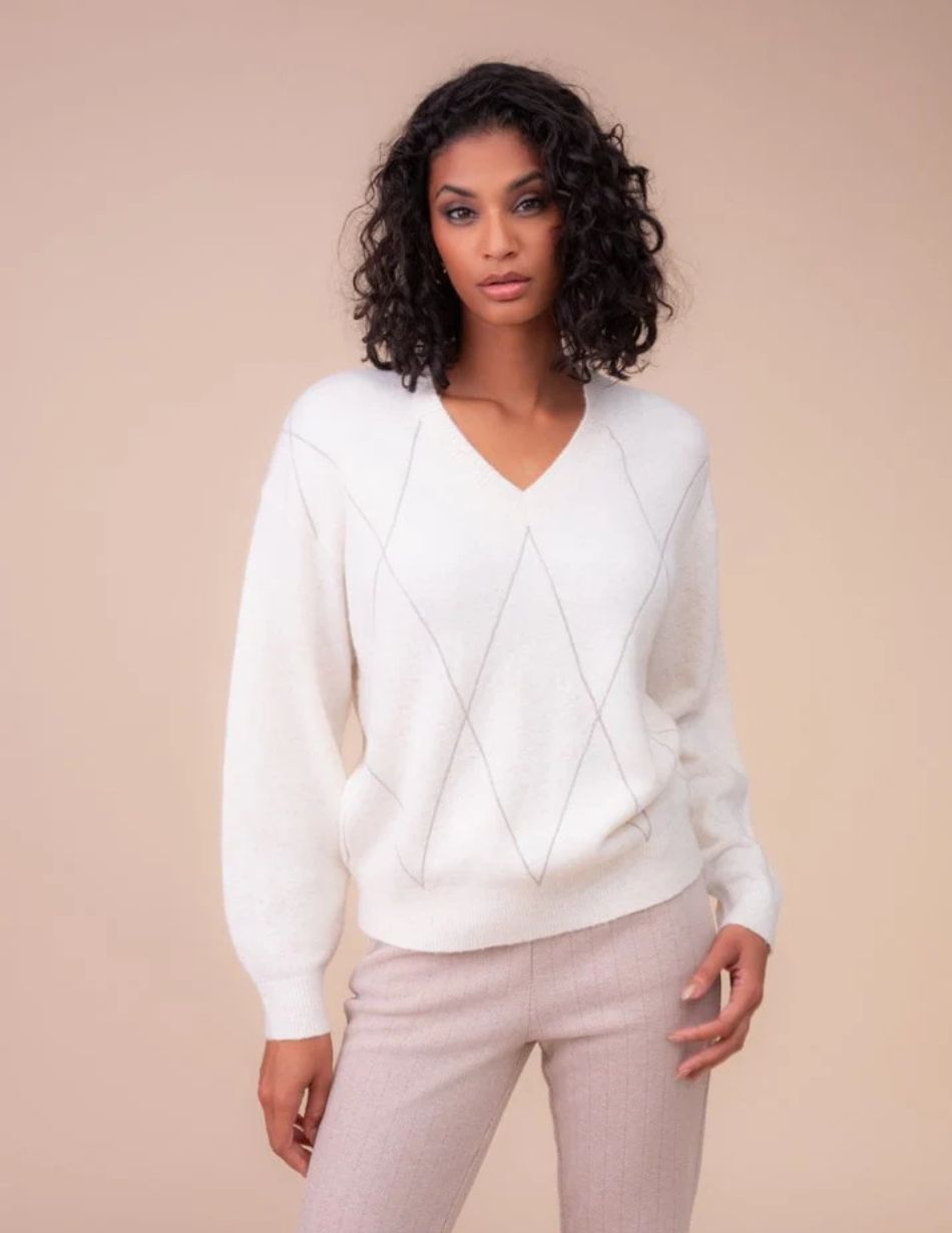 Alison Sheri Argyle Cream Jumper A48001