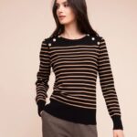Alison Sheri Camel & Black Jumper A48155