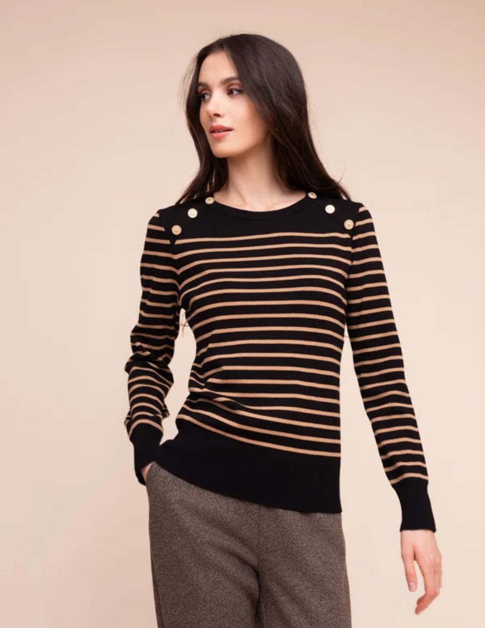 Alison Sheri Camel & Black Jumper A48155 Alison Sheri Camel & Black Jumper A48155