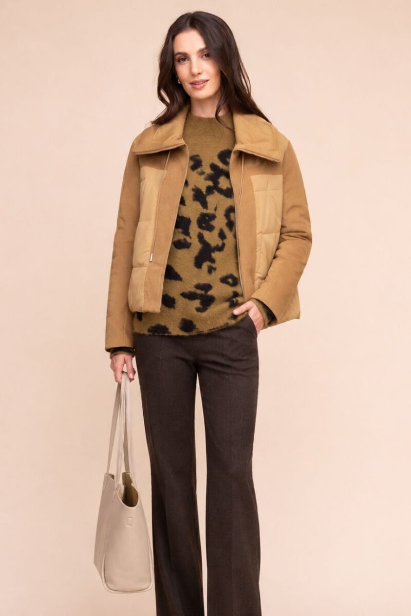 Alison Sheri Camel Quilted Jacket A48156