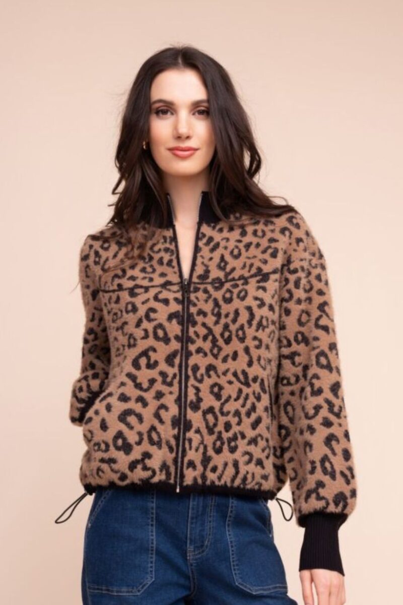 Alison Sheri Leopard Print Knit Jacket A48168