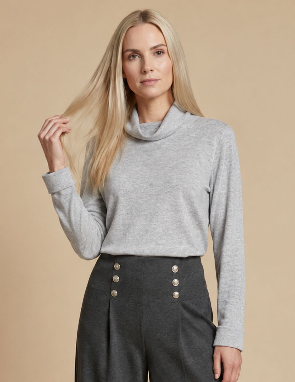 Allison Roll Neck Jumper Grey 2973