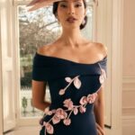 Veni Infantino 992814 Navy & Blush Flower Dress Detail