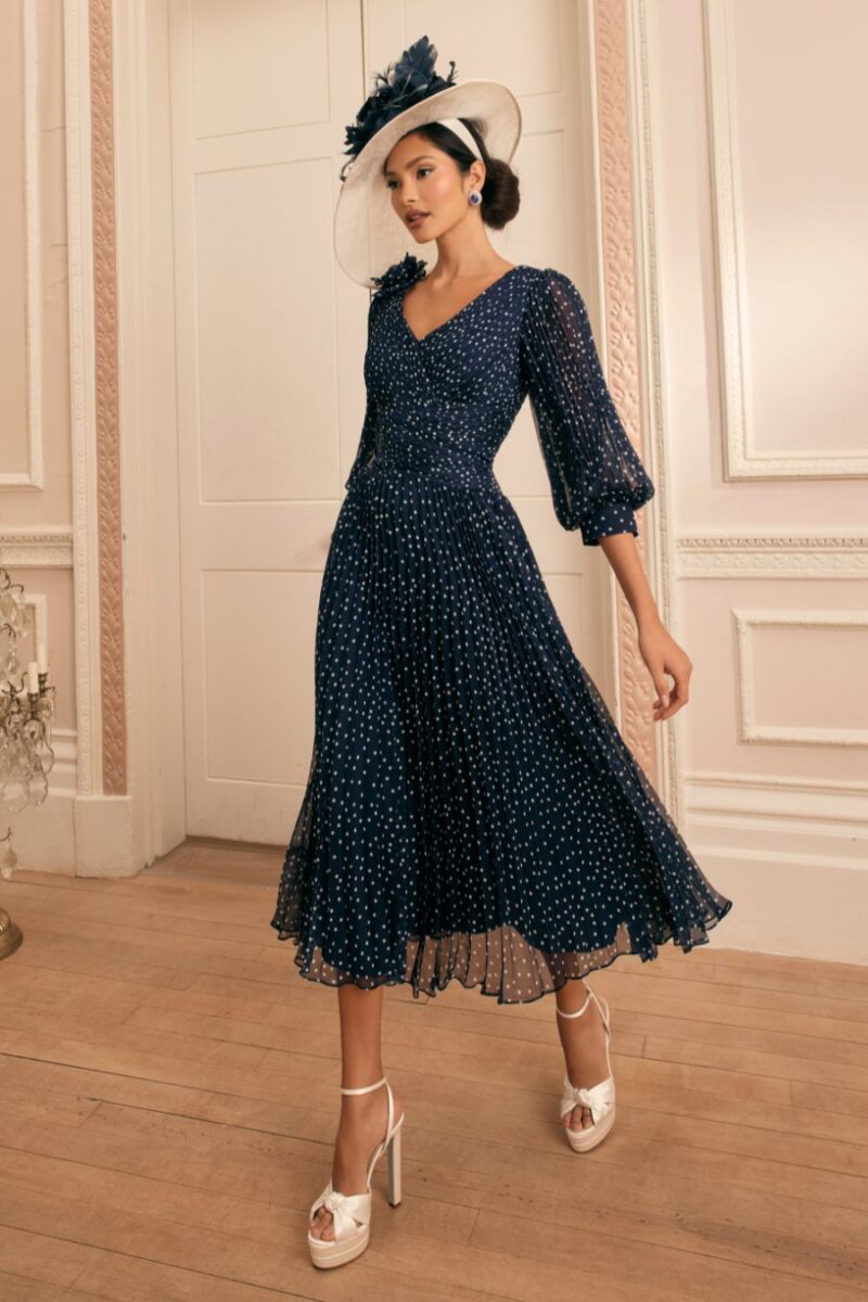 Veni Infantino 992822 Navy Polka Dot Dress