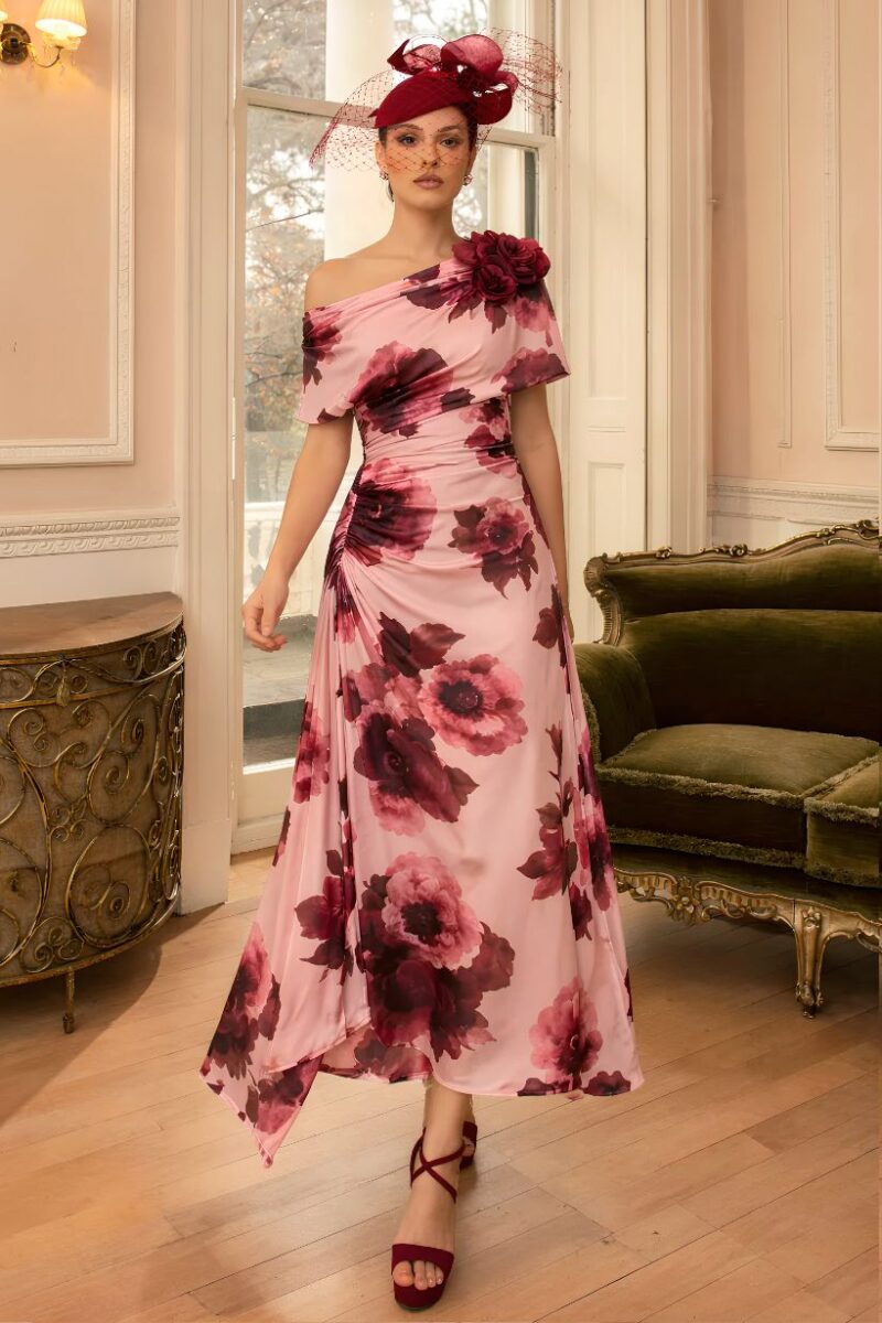 Veni Infantino 992827 Blush & Wine Print Dress