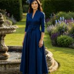 Veromia VO3147 Navy Taffeta Dress