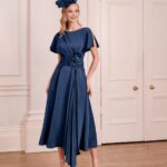 John Charles 66782A Navy Floral Detail Dress