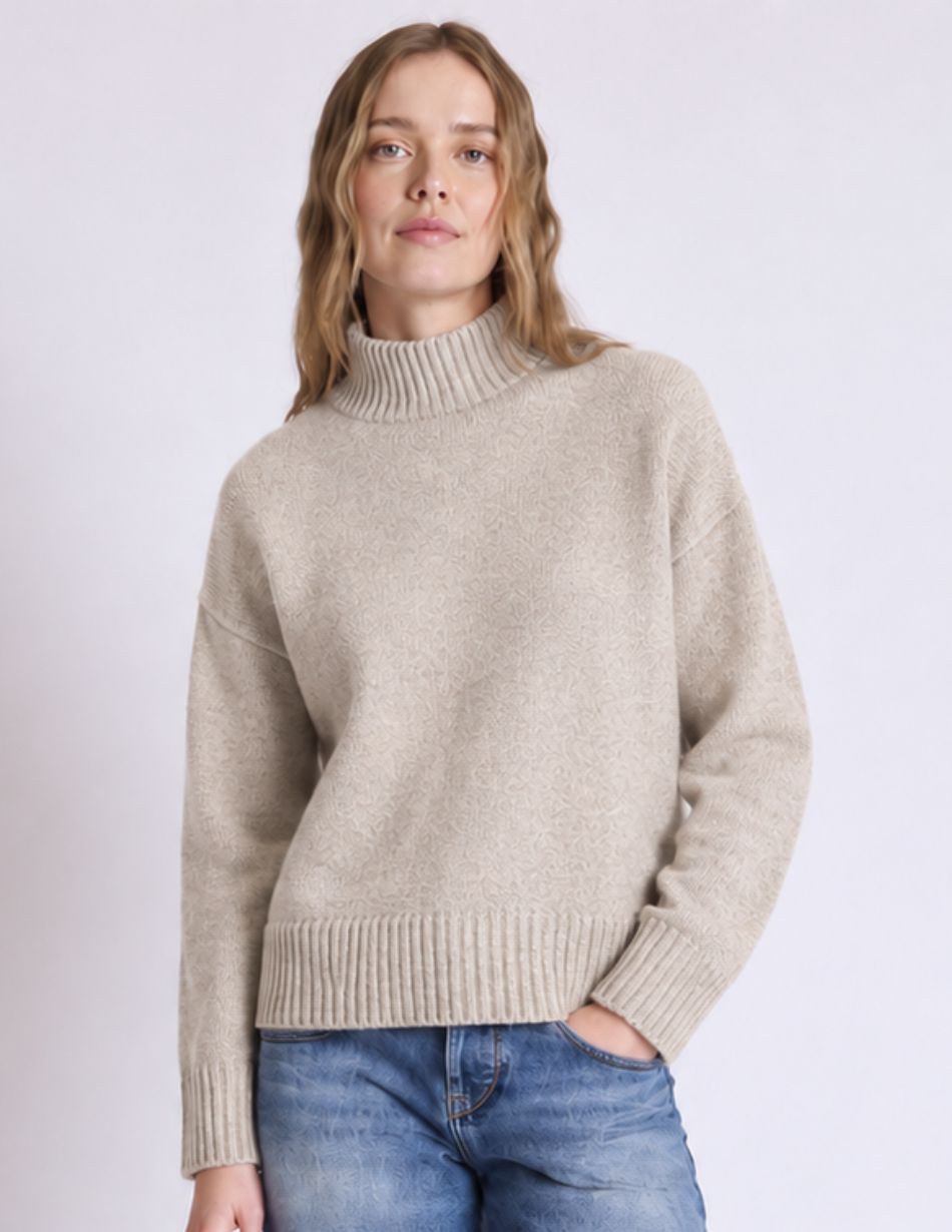 Absolut Cashmere Wheat Zora Roll Neck