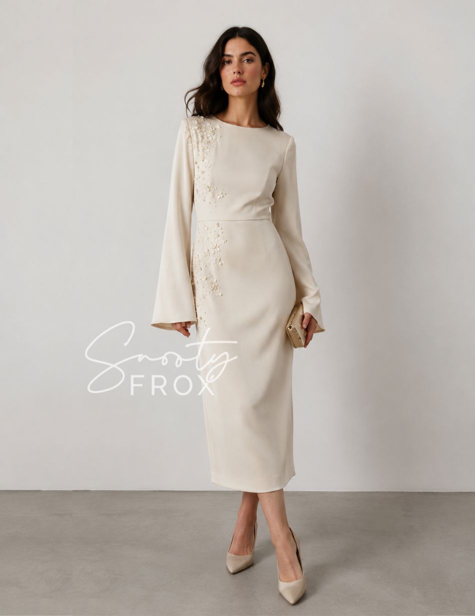 Maisonel ME3197 Latte Embellished Dress