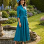 Veromia VO3147 Teal Taffeta Dress