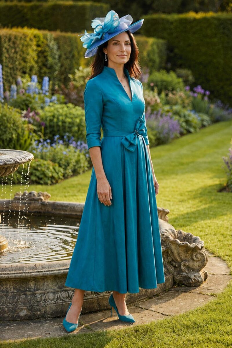 Veromia VO3147 Teal Taffeta Dress