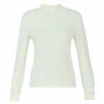 Dolcezza Off White Frill Neck Jumper