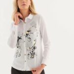 Dolcezza White Printed Shirt 76263