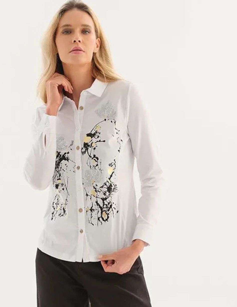 Dolcezza White Printed Shirt 76263 Dolcezza White Printed Shirt 76263