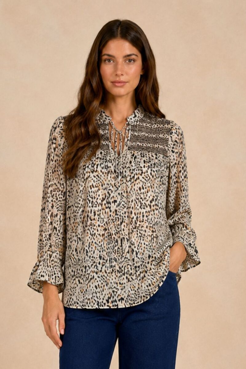 Elan Animal Print Blouse CFP11716