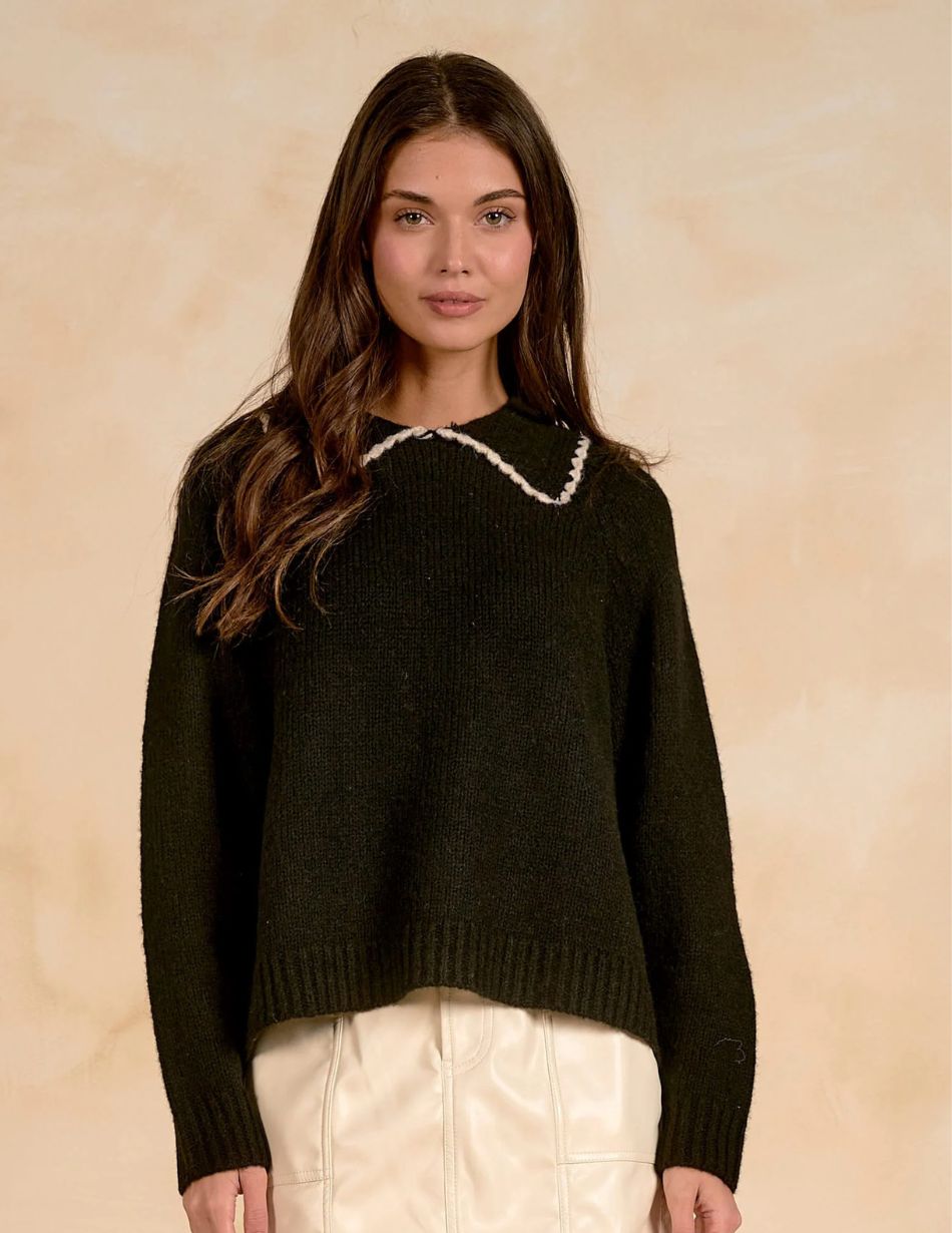 Elan Black Knitted Jumper SW11752 Elan Black Knitted Jumper SW11752