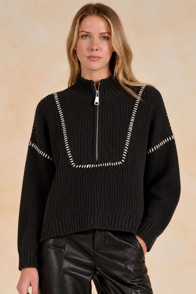 Elan Chunky Knit Black Jumper