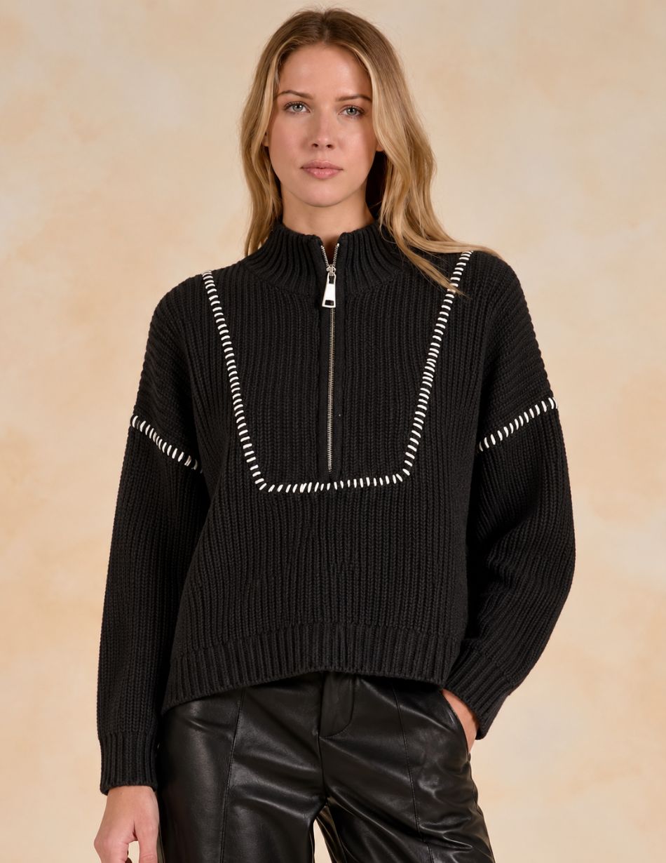 Elan Chunky Knit Black Jumper