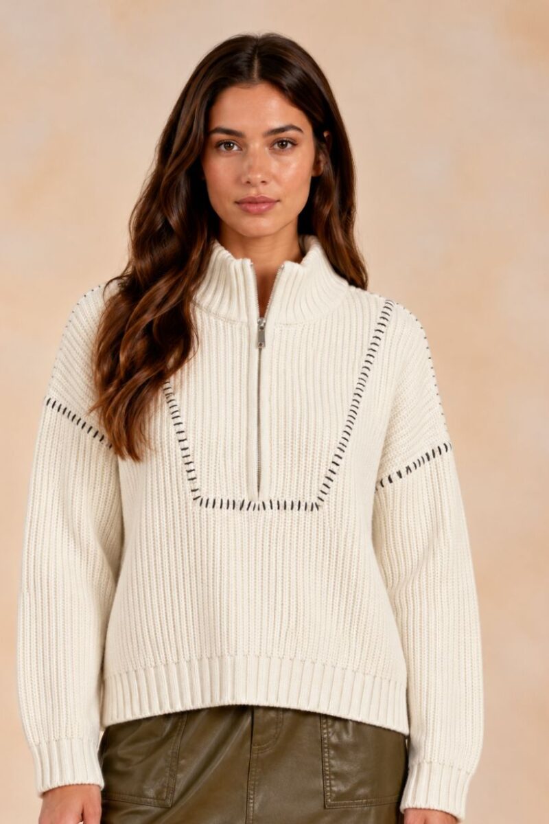 Elan Chunky Knit Off White Jumper