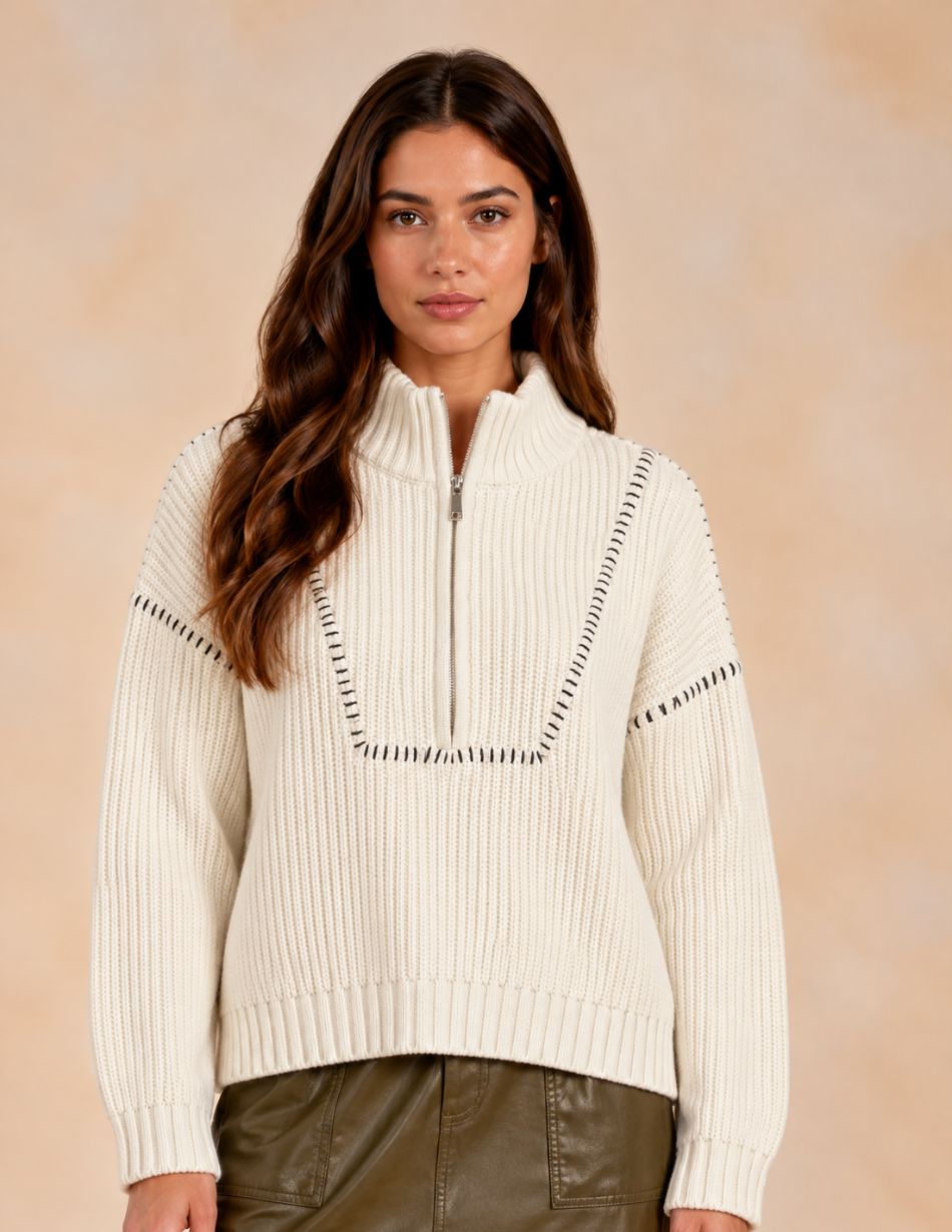 Elan Chunky Knit Off White Jumper