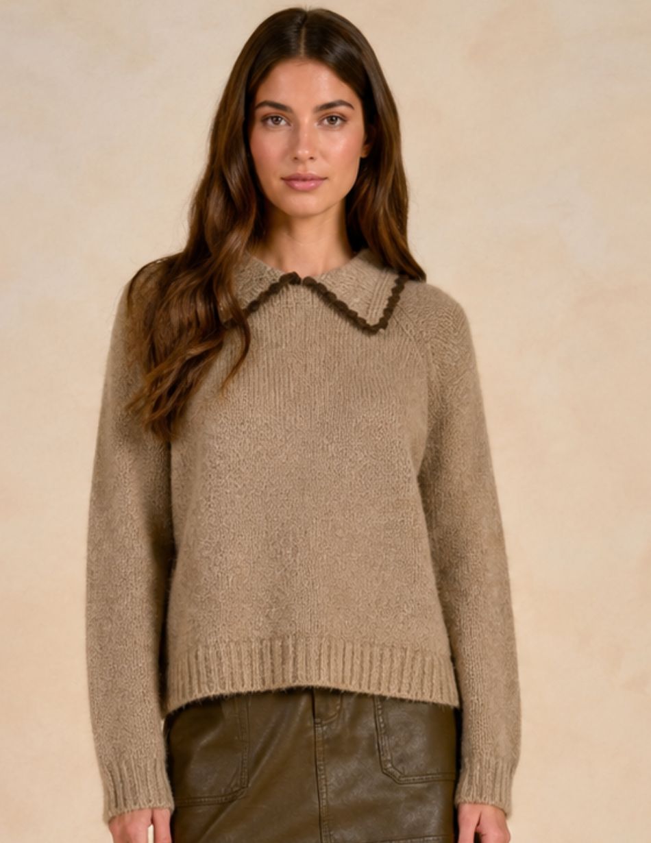 Elan Knitted Jumper Mocha SW11752