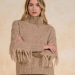 Elan Natural Rollneck Fringe Jumper SWF11734