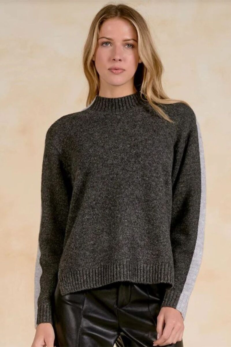 Elan Two Tone Grey Turtleneck Jumper SWB11708