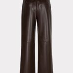 Esqualo Chocolate Pleather Trouser