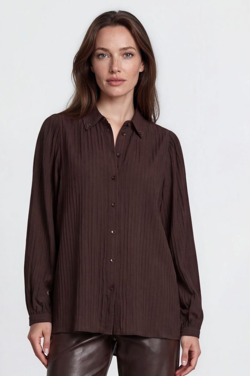 Esqualo Dobby Texture Cacao Shirt 15505