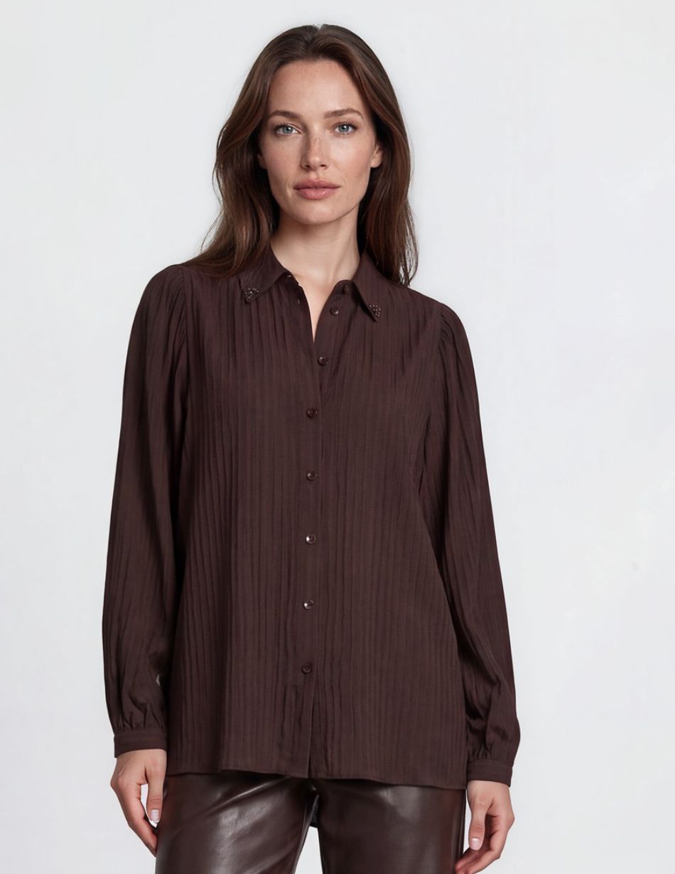 Esqualo Dobby Texture Cacao Shirt 15505 Esqualo Dobby Texture Cacao Shirt 15505