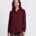 Esqualo Dobby Texture Merlot Shirt 15505