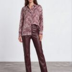 Esqualo Merlot Pleather Trouser 11504
