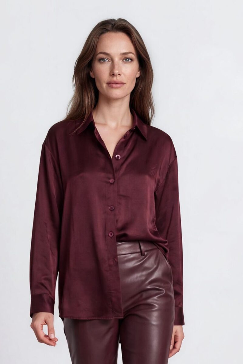 Esqualo Merlot Satin Shirt 05544