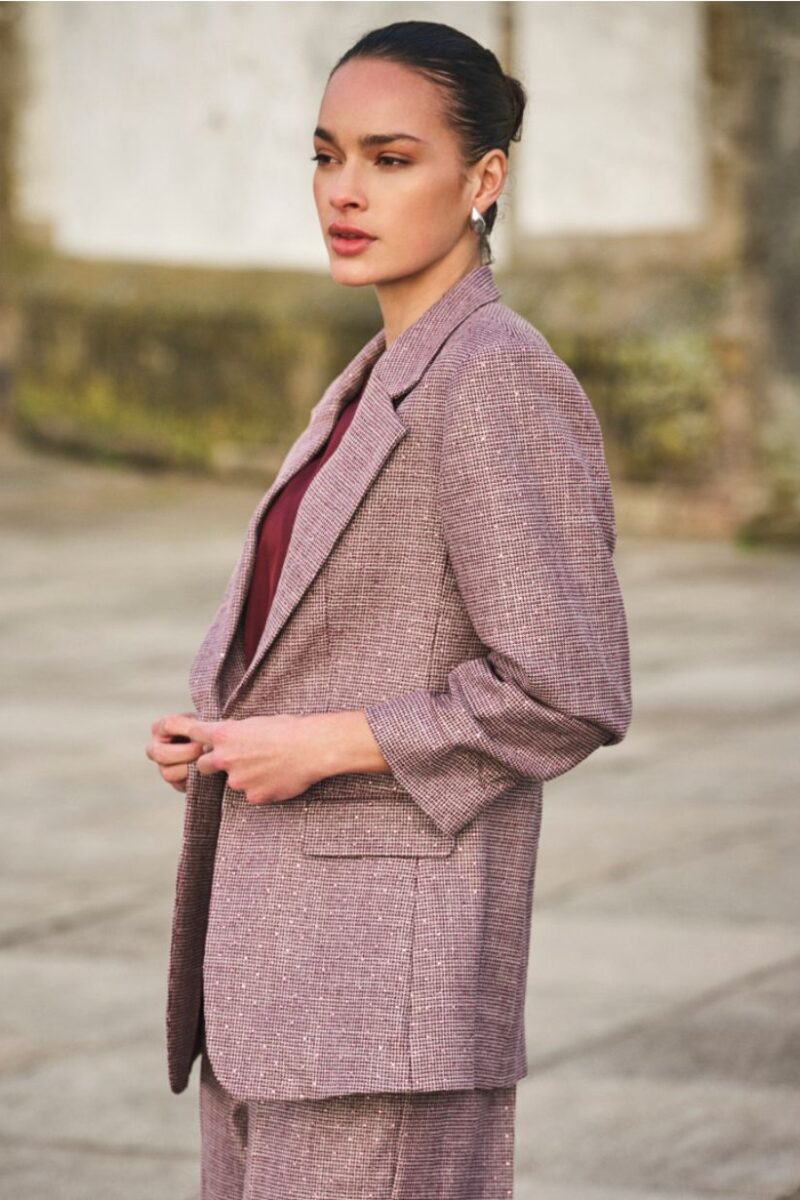 Esqualo Merlot Sparkle Blazer 10524