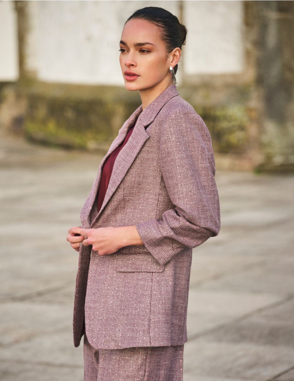 Esqualo Merlot Sparkle Blazer 10524