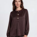 Esqualo Satin Cacao Blouse 05546