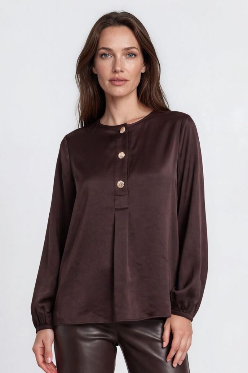 Esqualo Satin Cacao Blouse 05546