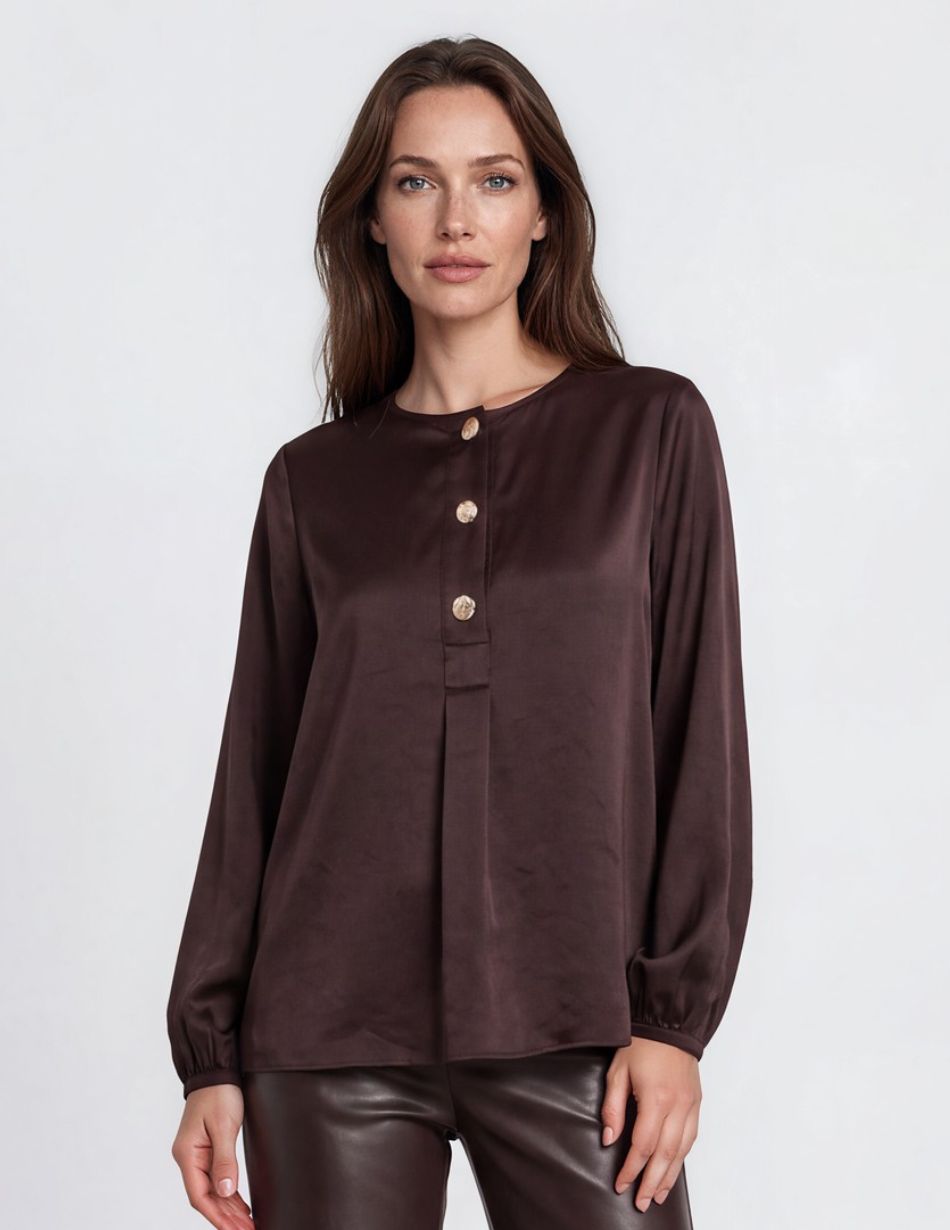 Esqualo Satin Cacao Blouse 05546