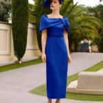 Rosa Clara 1G96 Cobalt Bow Back Dress