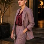 Esqualo Merlot Sparkle Blazer 10524