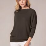 Deck by Decollage Chocolate Cowl Neck Top 13089