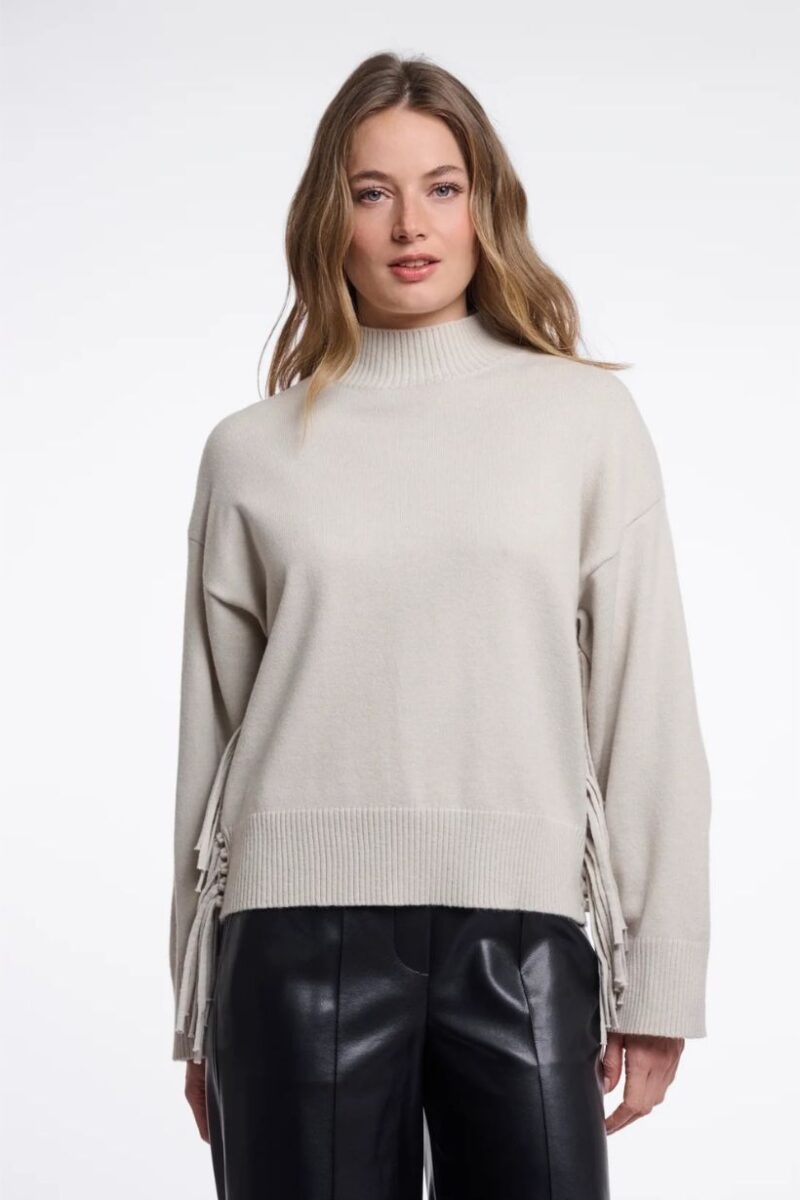 Rino & Pelle Cream Fringed Jumper 5002612