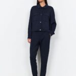 Soya Concept Banu Navy Button Sweatshirt 27858 Full
