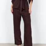 Soya Concept Chocolate Plum Crinkle Trouser 41574