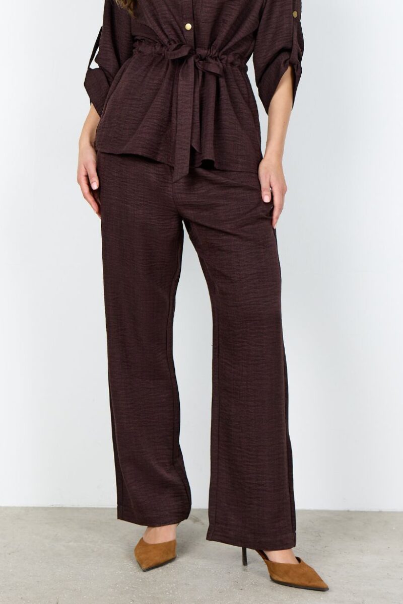 Soya Concept Chocolate Plum Crinkle Trouser 41574