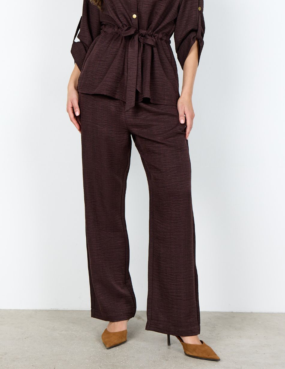 Soya Concept Chocolate Plum Crinkle Trouser 41574