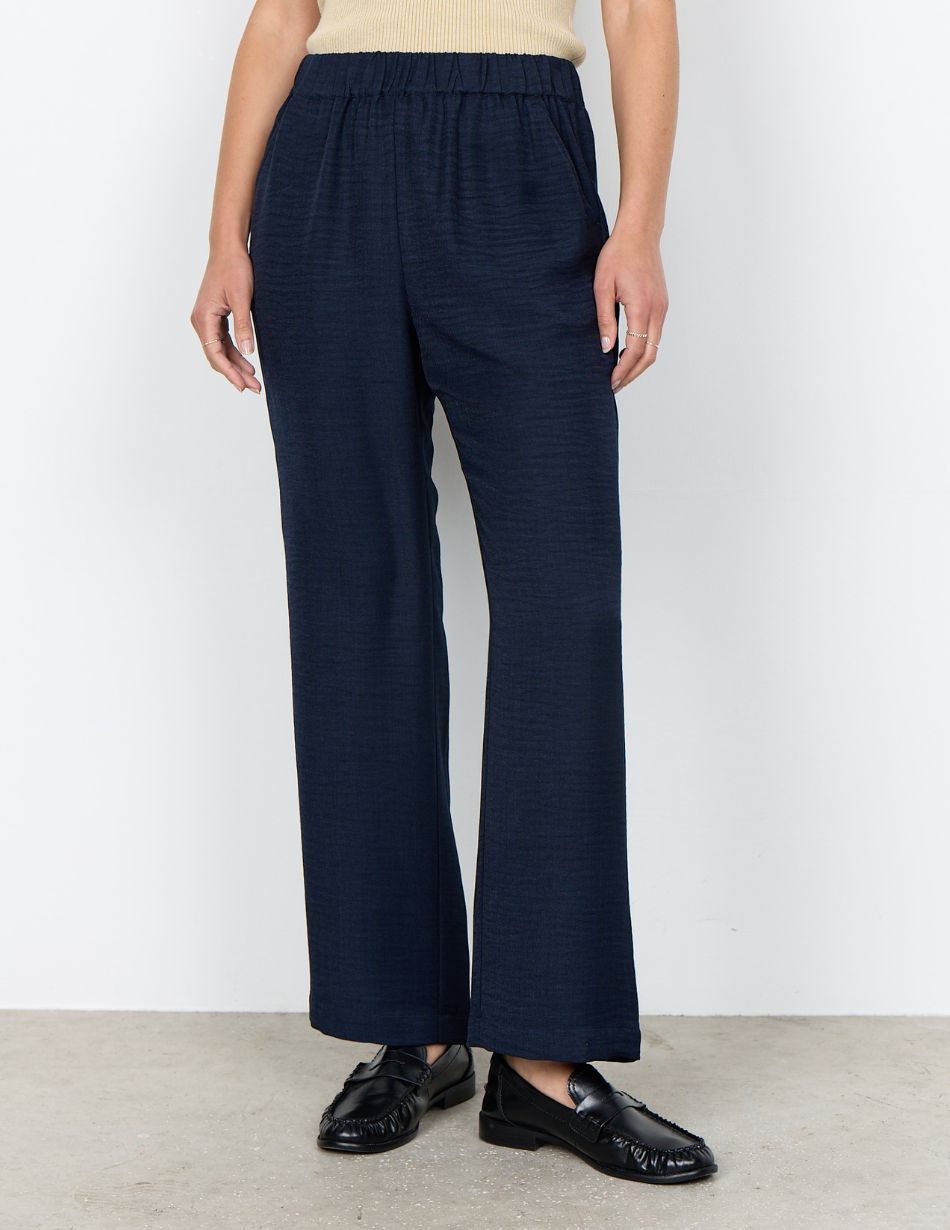 Soya Concept Navy Crinkle Trouser 41574