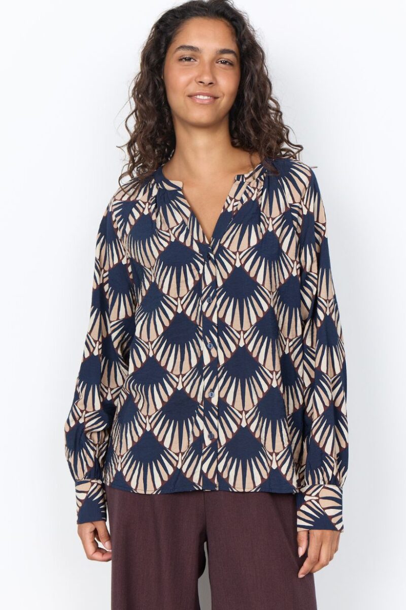 Soya Concept Navy Print Blouse 41958